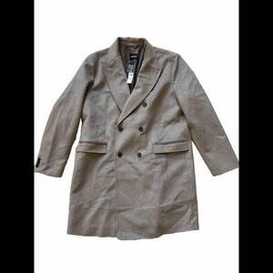 Express‎ Mens' Water Resistant Wool-Blend Topcoat - Oatmeal/Stone XXL Tall